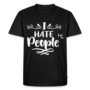 I hae people, I hate people - Men's Premium Organic T-Shirt - black - Front - Nico (187cm)