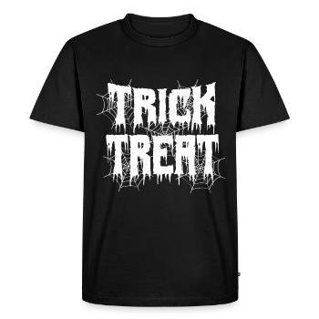 trick treat, Halloween. - T-shirt Premium bio Homme - noir - Devant - Nico (187cm)