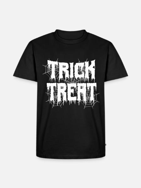 trick treat, Halloween. - Men's Premium Organic T-Shirt - black