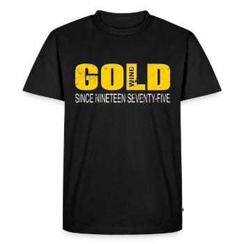 Motorcycle Biker Goldwing Gold Wing 1975 - Men's Premium Organic T-Shirt - black - Front - Nico (187cm)