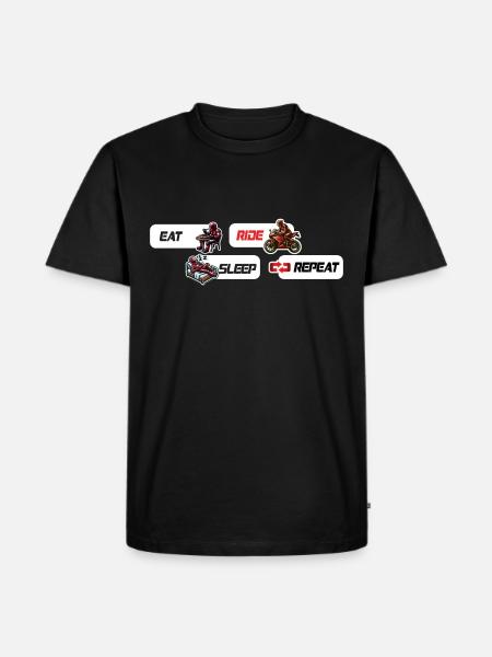 Eat Sleep Ride Repeat Motorcycle & Biker Quote - Men's Premium Organic T-Shirt - black