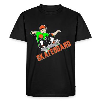 skateboard skateur skateur skateur - T-shirt Premium bio Homme - noir - Devant - Nico (187cm)