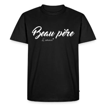 Beau père d'amour, fête des pères - T-shirt Premium bio Homme - noir - Devant - Nico (187cm)