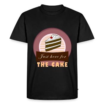 juste ici pour le gâteau - T-shirt Premium bio Homme - noir - Devant - Nico (187cm)