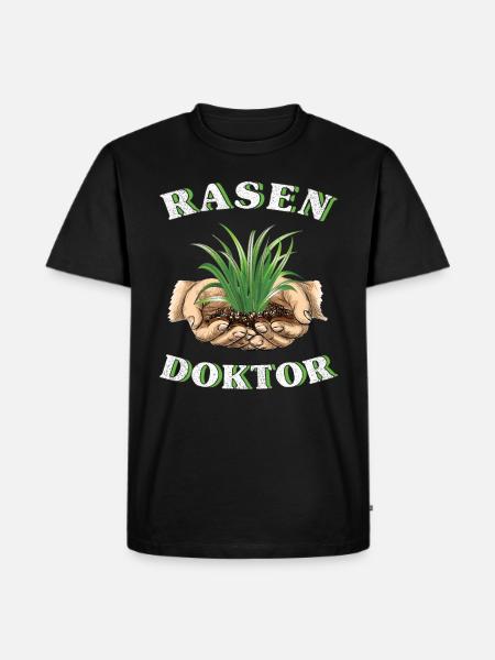 Rasen-Doktor Gartenarbeit Hobby-gärtner - Männer Premium Bio T-Shirt - Schwarz