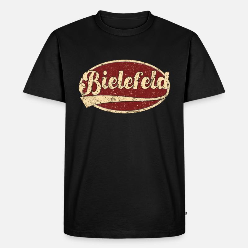 Bielefeld Retro Tshirt Geschenk - Männer Premium Bio T-Shirt - Schwarz