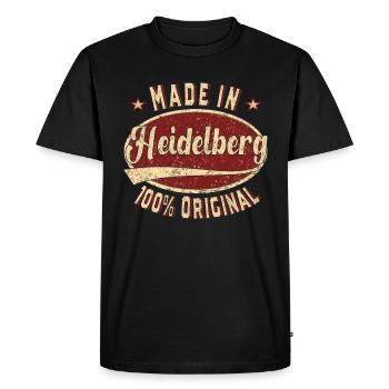 Made in Heidelberg 100 % original Heidelberger - T-shirt Premium bio Homme - noir - Devant - Nico (187cm)