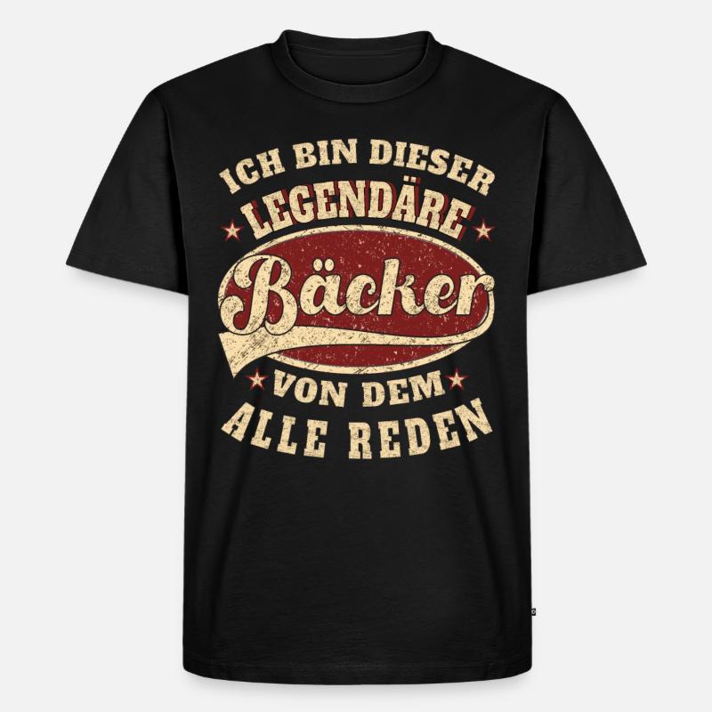 Bäcker Spruch ich bin dieser legendäre Bäcker - Männer Premium Bio T-Shirt - Schwarz