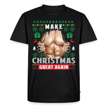 lustige Weihnachten make christmas great again - Männer Premium Bio T-Shirt - Schwarz - Vorne - Nico (187cm)