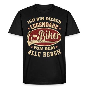 E-Biker ich bin dieser legendäre - Männer Premium Bio T-Shirt - Schwarz - Vorne - Nico (187cm)