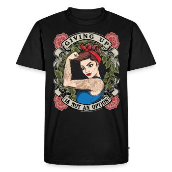 Abandonner n’est pas une option fort le pouvoir des femmes femmes - T-shirt Premium bio Homme - noir - Devant - Nico (187cm)