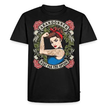 Abandonner n’est pas une option fort le pouvoir des femmes femmes - T-shirt Premium bio Homme - noir - Devant - Nico (187cm)