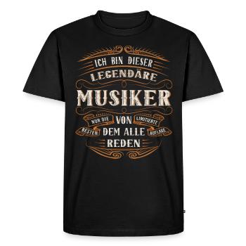 Musiker ich bin dieser legendäre Musik - Männer Premium Bio T-Shirt - Schwarz - Vorne - Nico (187cm)