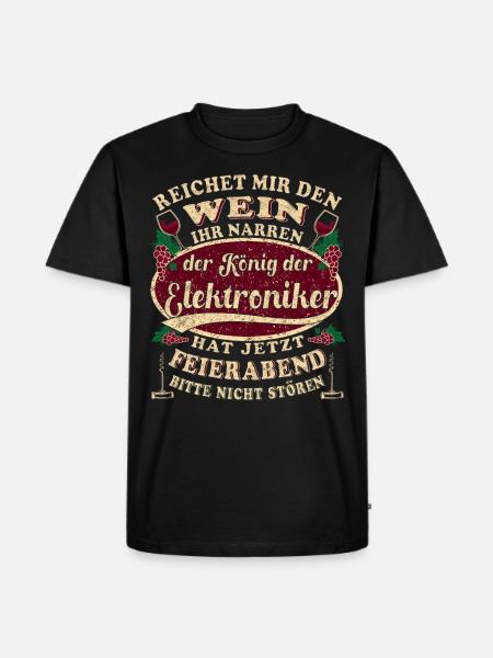 Elektroniker Wein Feierabend - Männer Premium Bio T-Shirt - Schwarz