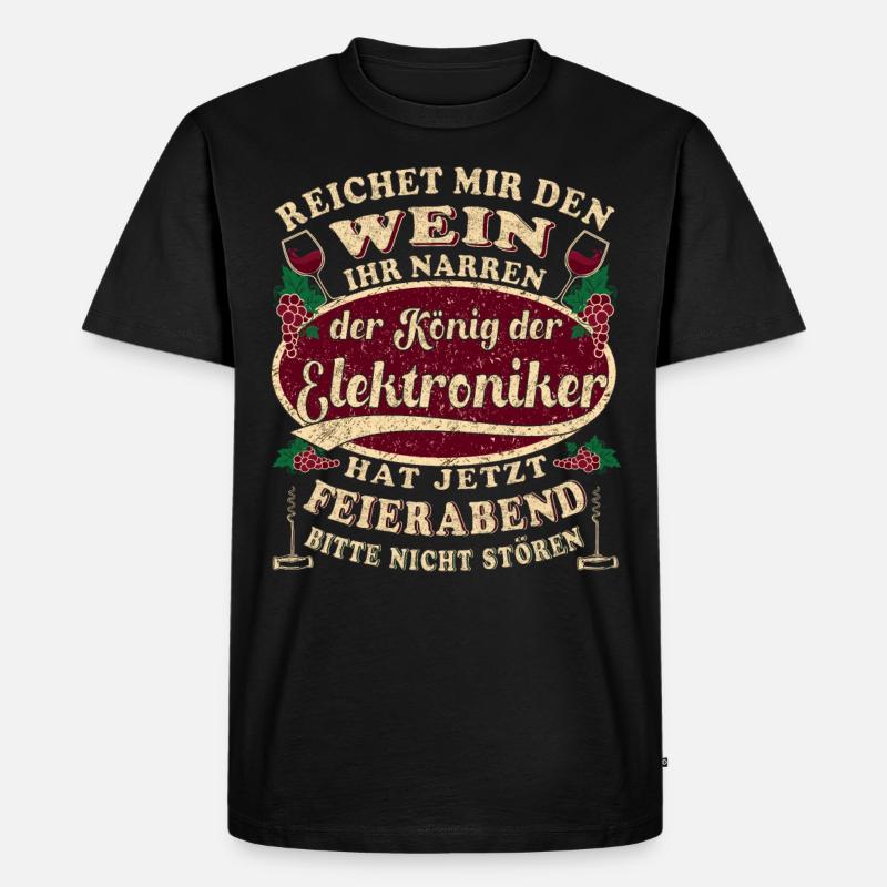 Elektroniker Wein Feierabend - Männer Premium Bio T-Shirt - Schwarz