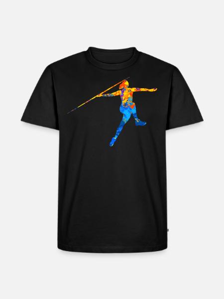 Speerwerfen Speerwurf Leichtathletik - Männer Premium Bio T-Shirt - Schwarz