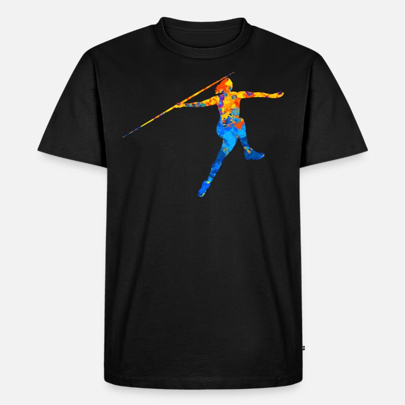 Speerwerfen Speerwurf Leichtathletik - Männer Premium Bio T-Shirt - Schwarz