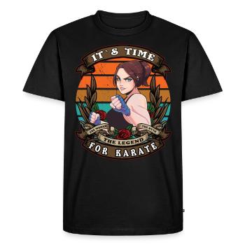 Its time for karate retro woman - Men's Premium Organic T-Shirt - black - Front - Nico (187cm)