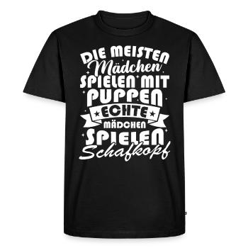 Real Girls Playing Sheep Head Sheep Heads - Men's Premium Organic T-Shirt - black - Front - Nico (187cm)