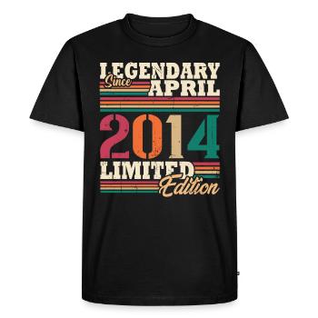Vintage 2014 Avril Cadeau Anniversaire Rétro - T-shirt Premium bio Homme - noir - Devant - Nico (187cm)