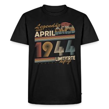 Legendary Since April 1944 Gift Birthday - Men's Premium Organic T-Shirt - black - Front - Nico (187cm)