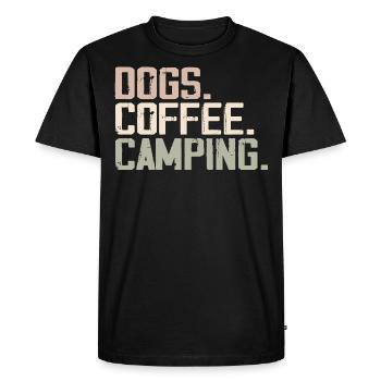 Dogs Coffee Camping Funny Campers - T-shirt Premium bio Homme - noir - Devant - Nico (187cm)