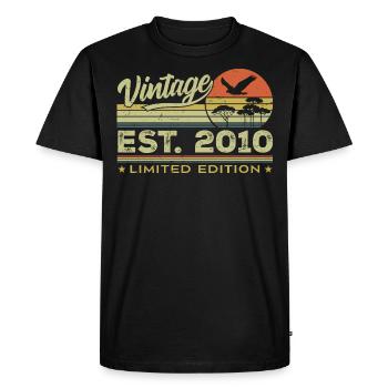 Vintage 2010 Awesome Since 2010 Gift 2010 Retro - Men's Premium Organic T-Shirt - black - Front - Nico (187cm)