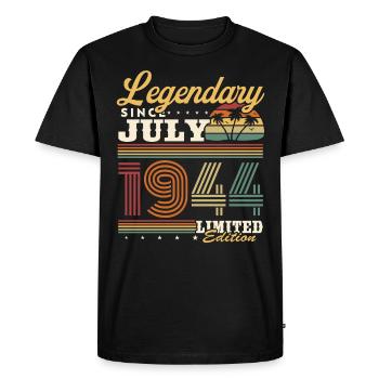 Legendary since July 1944 Vintage Retro Birthday - Men's Premium Organic T-Shirt - black - Front - Nico (187cm)
