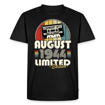 Legendary since August 1944 Vintage Birthday - Men's Premium Organic T-Shirt - black - Front - Nico (187cm)