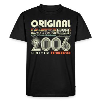 Original Since 2006 Vintage Birthday Gift - Men's Premium Organic T-Shirt - black - Front - Nico (187cm)