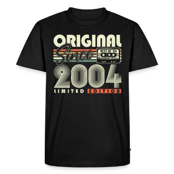 Original depuis 2004 Cadeau d’anniversaire vintage - T-shirt Premium bio Homme - noir - Devant - Nico (187cm)