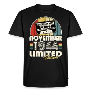 Legendary since November 1944 vintage birthday - Men's Premium Organic T-Shirt - black - Front - Nico (187cm)