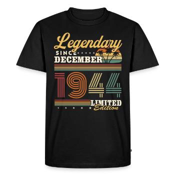 Legendary since December 1944 vintage birthday - Men's Premium Organic T-Shirt - black - Front - Nico (187cm)