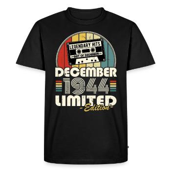 Legendary since December 1944 vintage birthday - Men's Premium Organic T-Shirt - black - Front - Nico (187cm)