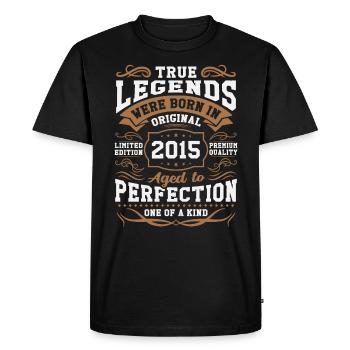 Legends Born 2015 - Men's Premium Organic T-Shirt - black - Front - Nico (187cm)