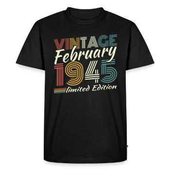 Février 1985 Rétro Vintage Cadeau d’anniversaire - T-shirt Premium bio Homme - noir - Devant - Nico (187cm)