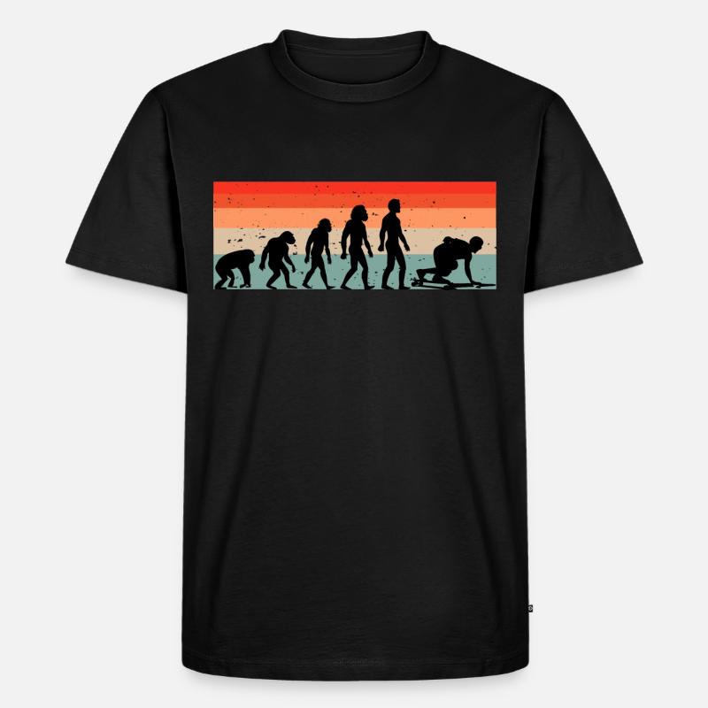 Longboard Longboarding retro - Männer Premium Bio T-Shirt - Schwarz