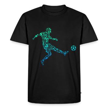 Soccer Calligram Soccer Ball Amateur de football - T-shirt Premium bio Homme - noir - Devant - Nico (187cm)