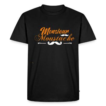 Collection de moustaches, Idée cadeau d'élégance. - T-shirt Premium bio Homme - noir - Devant - Nico (187cm)