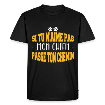 Si tu n’aimes pas mon chien - T-shirt Premium bio Homme - noir - Devant - Nico (187cm)