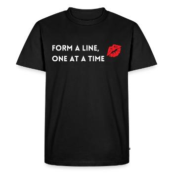 Form a line - Men's Premium Organic T-Shirt - black - Front - Nico (187cm)