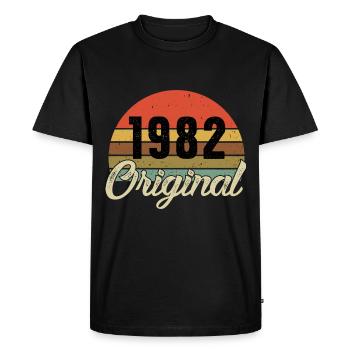 1982 original birthday - Men's Premium Organic T-Shirt - black - Front - Nico (187cm)