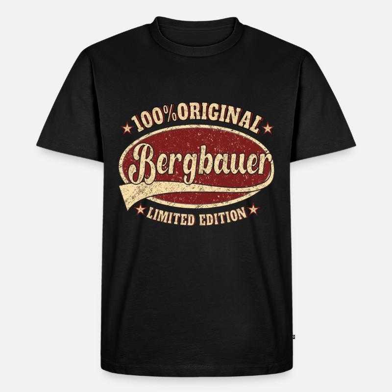 Bergbauer 100% Original Bergbauer - Männer Premium Bio T-Shirt - Schwarz