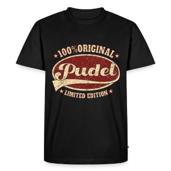 Poodle 100% Original - Men's Premium Organic T-Shirt - black - Front - Nico (187cm)