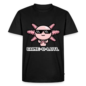 Sweet Axolotl Lover Mexican Salamander - Men's Premium Organic T-Shirt - black - Front - Nico (187cm)