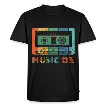 Mixtape Cassettes Music 90s 80s - Men's Premium Organic T-Shirt - black - Front - Nico (187cm)
