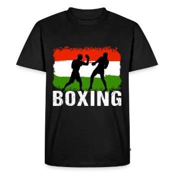 Boxing Hungary Martial Arts Boxer - Men's Premium Organic T-Shirt - black - Front - Nico (187cm)
