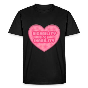Le handicap n’est pas l’incapacité – Heart & Stars - T-shirt Premium bio Homme - noir - Devant - Nico (187cm)