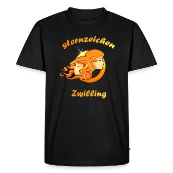 Zodiac Gemini - T-shirt Premium bio Homme - noir - Devant - Nico (187cm)