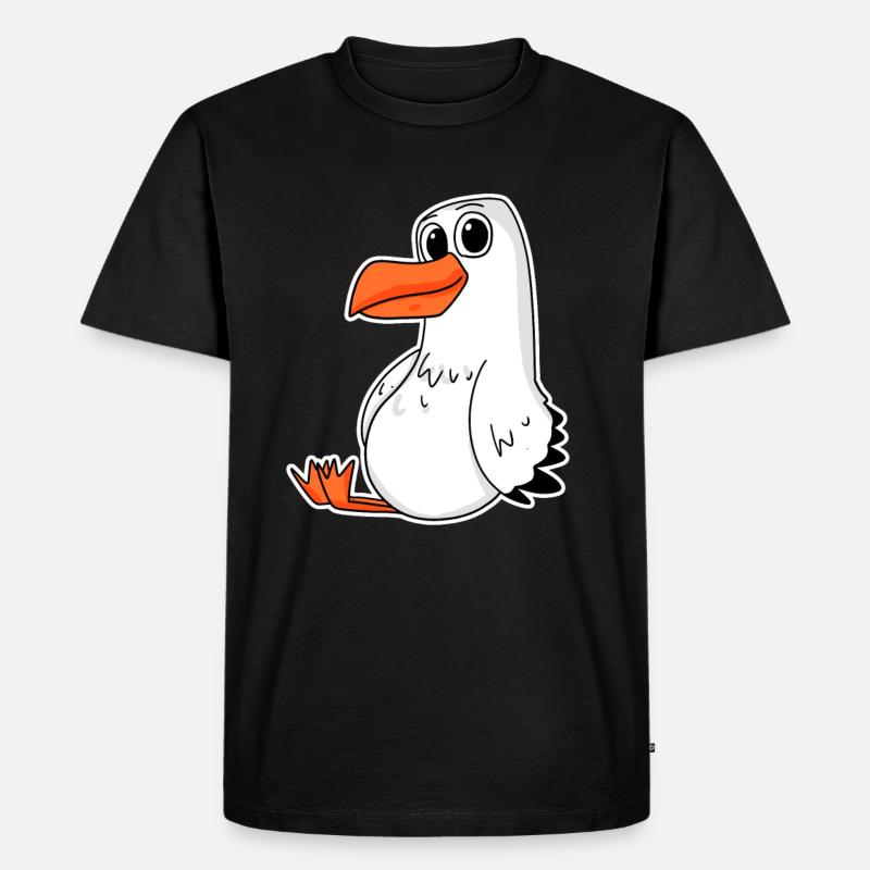 Möwe - Männer Premium Bio T-Shirt - Schwarz